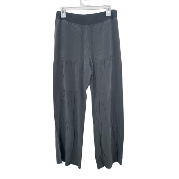 Soft Surroundings Grey Tiered Silk Grey Trouser Pants - Picture 1 of 7